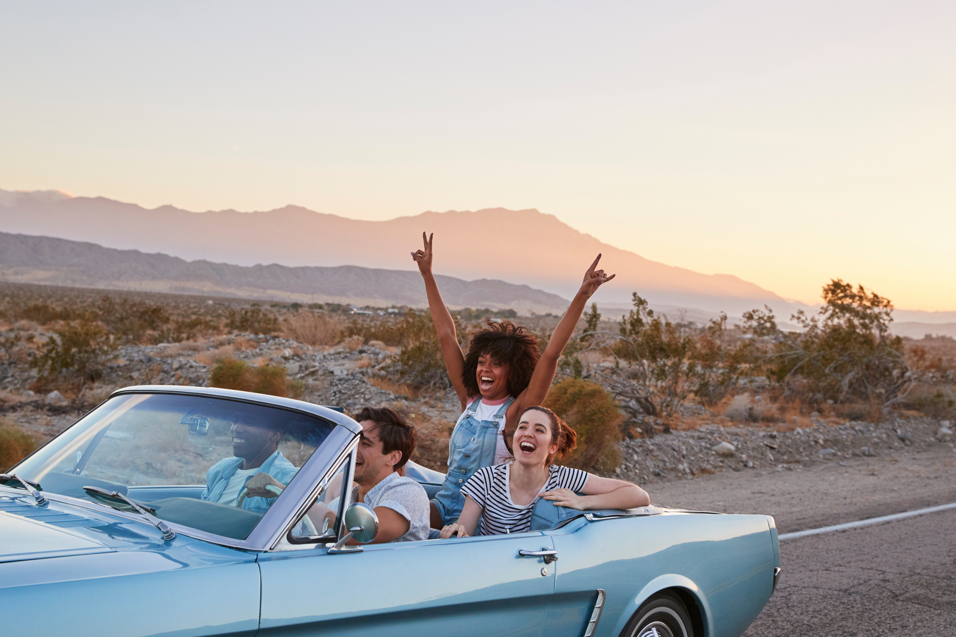 Group of Friends on Road Trip 